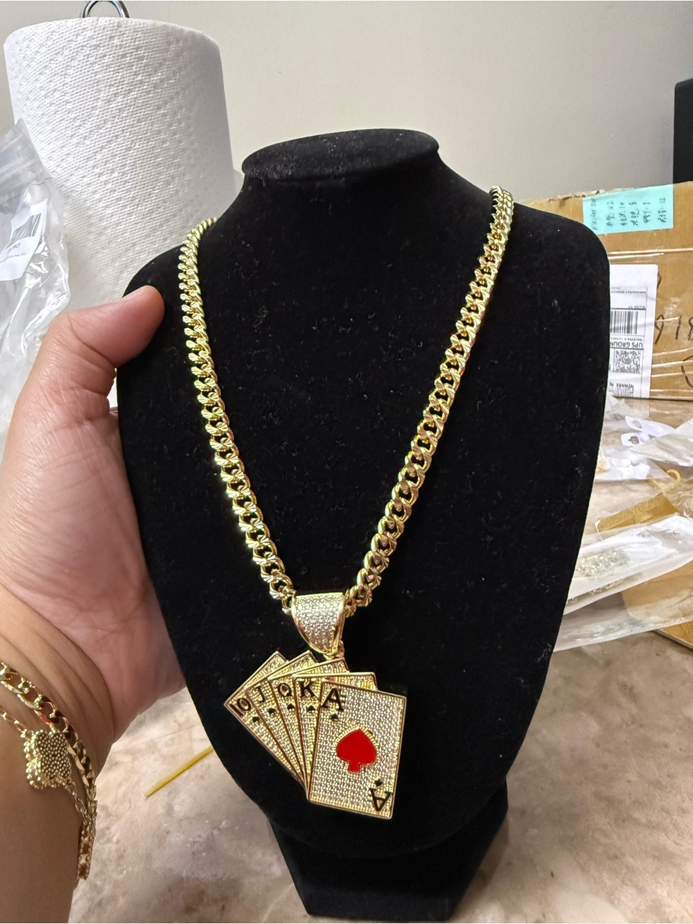 Men Gold Plated High Quality Chain with Pendants